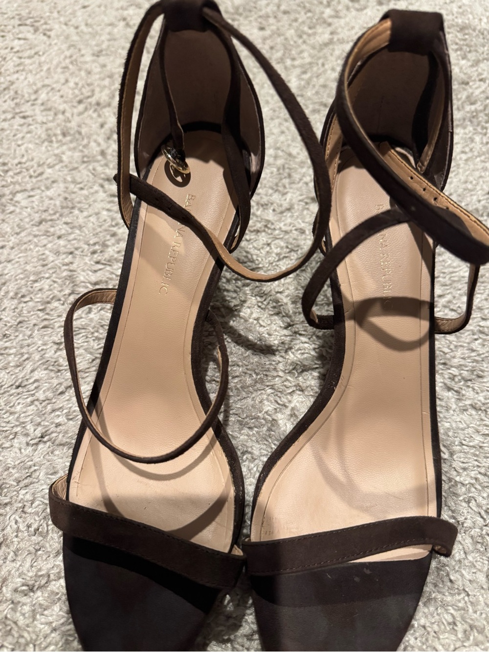 Banana Republic Dark Brown Strappy Ankle-Tie Heels - Picture 2 of 10